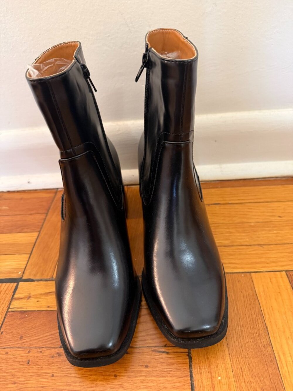 Faux Fur Lined Black Ankle Boot - Brand New, Never Worn